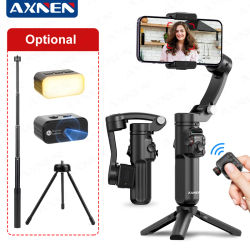 Estabilizador de teléfono AXNEN M02, cardán de mano plegable de 3 ejes, seguimiento facial AI para iPhone, teléfono inteligente Android, control remoto desmontable