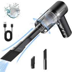 Aspiradora inalámbrica de doble uso para el hogar y el coche, aspiradora potente de alta potencia de 120W, color negro, 1 ud.
