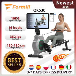 Máquina de remo magnética Formill QK530, resistencia de 16 niveles, aplicación Bluetooth, pantalla LCD, asiento cómodo, ejercicio físico en casa