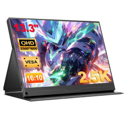 Monitor portátil HOWENS de 13,3 pulgadas, pantalla IPS Premium 2560X1600 2.5K FHD 16:10 con cubierta para Mini HDMI tipo C para ordenador portátil