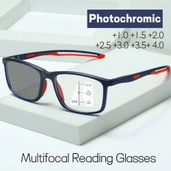 Gafas multifocales progresivas, nuevas gafas fotocromáticas de moda 3 en 1 para hombres, gafas deportivas de lectura para presbicia