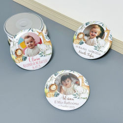 Imanes Personalizados para Refrigerador con Foto, Regalo de Primer Cumpleaños para Bebés de Un Año, Recuerdo de Fiesta con Temática de Animales de Safari