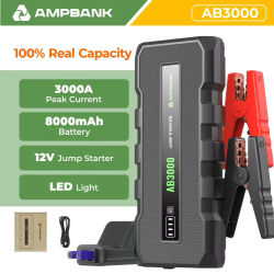 AMPBANK AB3000 12V Arrancador de batería de coche Cargador de batería Banco de energía Portátil 3000A Paquete de refuerzo automático