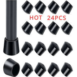 Almohadilla redonda de goma para patas de silla, 10/12/14/16/20/25mm, tapón final para patas de muebles, tapa de protección de suelo antideslizante silenciosa de PVC, cubierta para pies