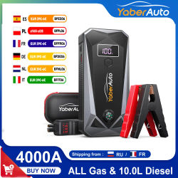 Arrancador de batería de coche YABER 4000A 26800mAh batería de coche Powerbank cargador de refuerzo de batería automática batería externa