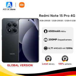Versión Global Redmi Note 15 Pro 4G, Teléfono Inteligente con Batería de 6500 mAh y Carga Rápida de 45 W, Cámara Principal de 200 MP con OIS, Pantalla de 6.77 Pulgadas y 120 Hz, Teléfono Móvil Xiaomi