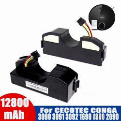 Batería de Iones de Litio de 14.4V y 12800mAh para Aspiradora Robótica Cecotec Conga 3090 3091 3092 2090, Repuesto de Accesorios para Conga 3090