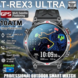 2026New militar T-Rex3 Ultra GPS SmartWatch incorporado GPS brújula altímetro barómetro 5ATM impermeable 650mAh pulsera deportiva hombres