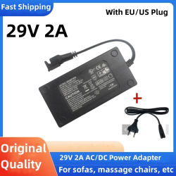 Adaptador de corriente CA/CC de 29V 2A y 2 pines para sillón de masaje eléctrico, cargador para mecanismo de elevación eléctrico.