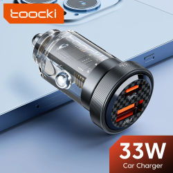Toocki-cargador de teléfono para coche, dispositivo de carga rápida PD 3,0 SCP 5A USB tipo C para iPhone 14 13 Xiaomi Samsung S23, 33W