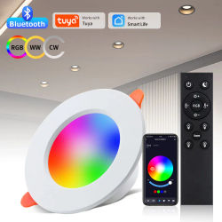 Bombilla inteligente Tuya, luz descendente LED regulable con Bluetooth, RGB, 220V, 110V, lámpara inteligente con Control remoto, grupo de Control por aplicación Smartlife