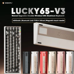Kit de Teclado Mecánico Inalámbrico Weikav Lucky65 V3 NUT75 NUT65 de Aluminio, 60% 75%, Bluetooth 2.4G, Cableado, RGB, Hotswap, para Gamers