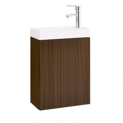 SoBuy BZR196-BR Mueble Bajo Lavabo 40 cm Mueble de Baño con Lavabo Suspendido Estrecho Pequeño Armario Auxiliar