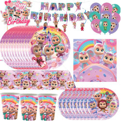 Decoraciones para Fiesta de Cumpleaños con Temática de Bebés Llorones, Juego de Vajilla, Platos, Globos, Pancarta, Mantel, Fondo, Artículos para Baby Shower