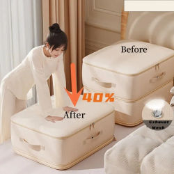 Bolsa de almacenamiento de ropa de compresión de gran capacidad, organizador de gabinete impermeable, Ultra ahorro de espacio, colcha, almohada, manta, bolsa de almacenamiento