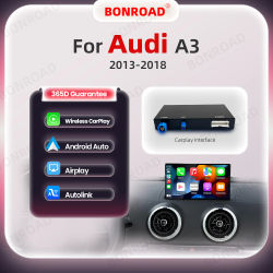 BONROAD-adaptador inalámbrico para coche, dispositivo con Android, CarPlay, para Audi A3, 8v, 2013-2018, Mirror Link, AirPlay, Bluetooth, navegación GPS