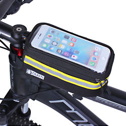 Bolsa de teléfono para bicicleta, bolsa reflectante impermeable para ciclismo, pantalla táctil frontal a prueba de lluvia, accesorios para bolsas de teléfono para bicicleta de montaña y carretera