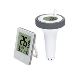 Termómetro flotante Digital inalámbrico para piscina, LCD, piscina, baño, spas de agua, acuarios, Monitor de temperatura interior/exterior, reloj de tiempo remoto