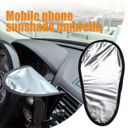 ¡Detenga el sobrecalentamiento del teléfono! Parasol Plegable para Teléfono Móvil en el Coche, Antideslumbrante, Aislante del Calor, Universal para el Tablero del Coche, Plateado