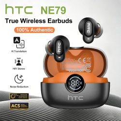 Auriculares Bluetooth 6.0 HTC NE79 TWS con Traductor IA, Auriculares Intrauditivos con Sonido HiFi para Deportes, con Micrófono para Llamadas Nítidas