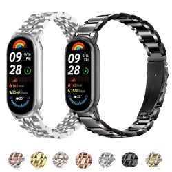 Correa de Metal para Xiaomi Mi Band 10 9 8 Smartwatch Correa cómoda de acero inoxidable para Miband 10 9 8 pulsera de repuesto Correa