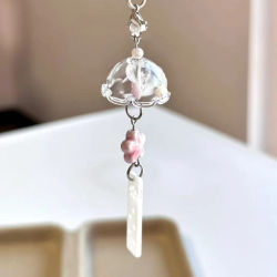 Lindo Colgante para Teléfono con Diseño de Sakura, Cordón para Teléfono con Cuentas de Estética Rosa, Cadena para Teléfono Estilo Y2K, Compatible con la Mayoría de los Teléfonos Celulares