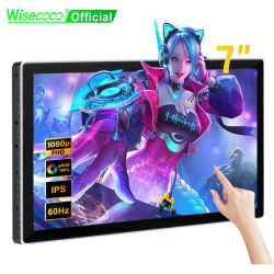 Wisecoco-Monitor portátil de 7 pulgadas, monitores táctiles para juegos de 1920x1080, pantalla de USB-C para cámara Raspberry Pi PS5/4 Android TV Box