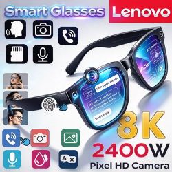 Gafas Inteligentes con IA Lenovo para Hombre y Mujer, Videollamadas Manos Libres de 2400MP, Chat con IA, Traducción, Registro de Llamadas, Reproducción de Música, Gafas de Sol Inteligentes