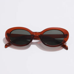 Gafas de sol ovaladas Retro Vintage para mujer y hombre, gafas de sol de diseñador de marca para mujer, lentes con montura negra para pesca, gafas para conducir UV400