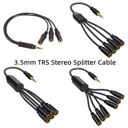 Nku 3,5mm 1/8 TRS macho a 2/3/4/5/6 puertos 3,5 hembra Jack Cable divisor de auriculares adaptador de Audio auxiliar estéreo para PC TV altavoz MP3