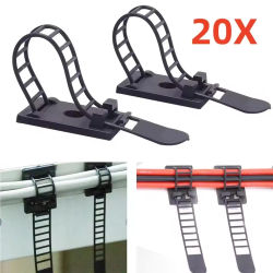 Organizador de cables ajustable, Clip enrollador de cables, soporte para auriculares, autoadhesivo, gestión de cables para teclado y ratón, Protector de cargador USB