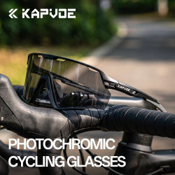 Gafas de ciclismo fotocromáticas para exteriores Kapvoe, gafas de protección UV400 para bicicleta de montaña, gafas de sol polarizadas de diseño moderno para conducir, gafas de gran tamaño con lentes