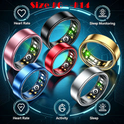 Anillo Inteligente 2026 con Nueva Tecnología, Regalos Gratis, Anillo para Parejas, para Mujeres y Hombres, Anillos Deportivos Resistentes al Agua, Monitor de Ritmo Cardíaco y Presión Arterial, Todas