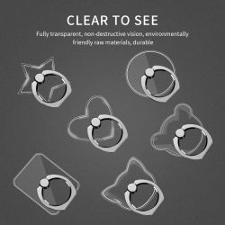 Anillo de Soporte para Teléfono Móvil, Soporte para Smartphone, Compatible con iPhone X y Samsung, Anillo Transparente para Teléfono, Soporte para Coche