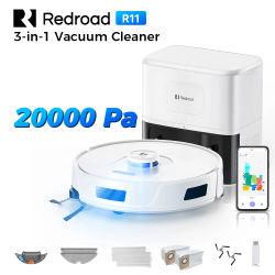 Robot Aspirador y Fregador Redroad (R11) con LiDAR, Succión de 20000 Pa, Capacidad para 90 Días, Autovaciado, Mapeo de Múltiples Pisos, Control por Aplicación