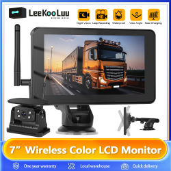 Monitor de Coche Podofo de 7 Pulgadas con Pantalla IPS HD, Cámara de Reversa Solar Inalámbrica, Gran Angular, Resistente al Agua IP68, Grabación en Bucle, Función BSD