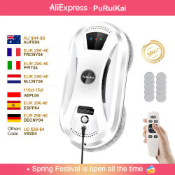 Robot Aspirador Ultrafino PuRuiKai, Robot Limpiacristales Eléctrico para Ventanas, Control Remoto para el Hogar