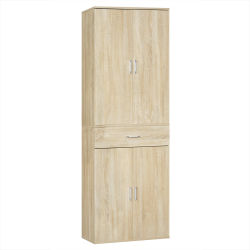 Archivador con cajones 60x180x34cm, Mueble alto de oficina con puerta, Mueble de cocina, Mueble de almacenamiento, Organizador de escritorio