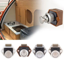 camper lock,Cerradura de empuje para coche, pestillo de cajón de caravana y barco, botón de 20mm de diámetro, cerraduras de puerta para muebles, Invisible lock