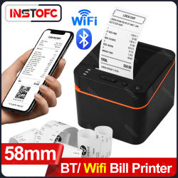 Impresora de recibos de escritorio de 58mm, máquina térmica de facturas USB con Bluetooth para tienda minorista, supermark, Android, Windows, impresoras de 2 pulgadas