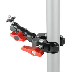 Monitor de montaje con abrazadera para cámara Super Clamp 360 ° Adaptador de cabeza de bola doble con brazo mágico Ballhead para cámara DSLR/Gopro/luces LED/teléfono