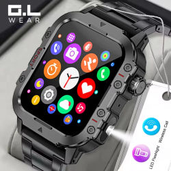 Reloj Inteligente G.L Wear 2026 para Hombre, Monitor de Salud Deportivo para Exteriores con Linterna LED, Llamadas Bluetooth, Reloj Inteligente para Mujer