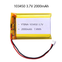 Batería recargable de polímero de litio de alta capacidad, 3,7 V, 103450, 2000mAh, para PS4, cámaras, GPS, altavoces Bluetooth, baterías de 3,7 V