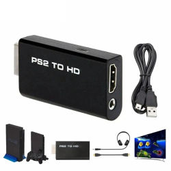 Adaptador convertidor compatible con HDMI a Ps2 con conector de audio de 3,5mm para consola de juegos Sony PS2 compatible con Monitor HDTV 480i 480p 576i
