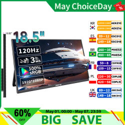 HGFRTEE Monitor portátil pantalla de juegos de ordenador de 18,5 pulgadas 100Hz 100% sRGB FHD 1080P pantalla para ordenador portátil regalo de vacaciones PC PS4/PS5