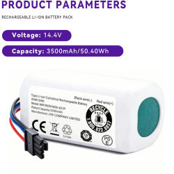 Aleaivy Batería de repuesto de iones de litio de alto rendimiento 14,4 V 6800 mAh para robot aspirador Xiaomi S20 - Potencia duradera