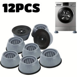 12 Almohadillas Antivibración para Patas de Lavadora, Alfombrillas Antideslizantes y Silenciosas para Patas de Lavadora, Secadora y Muebles