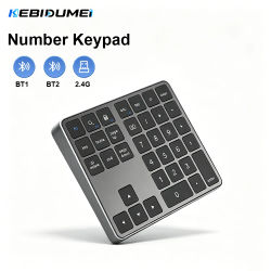 KEBIDUMEI Teclado numérico de modo dual, teclado inalámbrico Bluetooth 2,4G, Mini teclado recargable de 300mAh para PC, portátil, Macbook