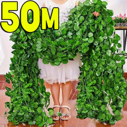 Guirnalda de hiedra de hojas verdes artificiales, enredadera de plantas de hojas falsas de ratán, guirnaldas colgantes para jardín, boda, fiesta, decoración del hogar