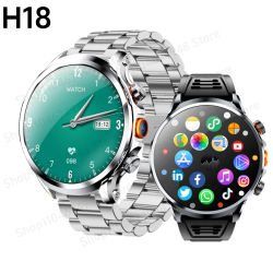16 + 256GB Android H18 Smartwatch 4G LTE 1100Mah batería Play Store ritmo cardíaco pantalla esférica de 1,95 pulgadas reloj inteligente hombres GPS WIFI
